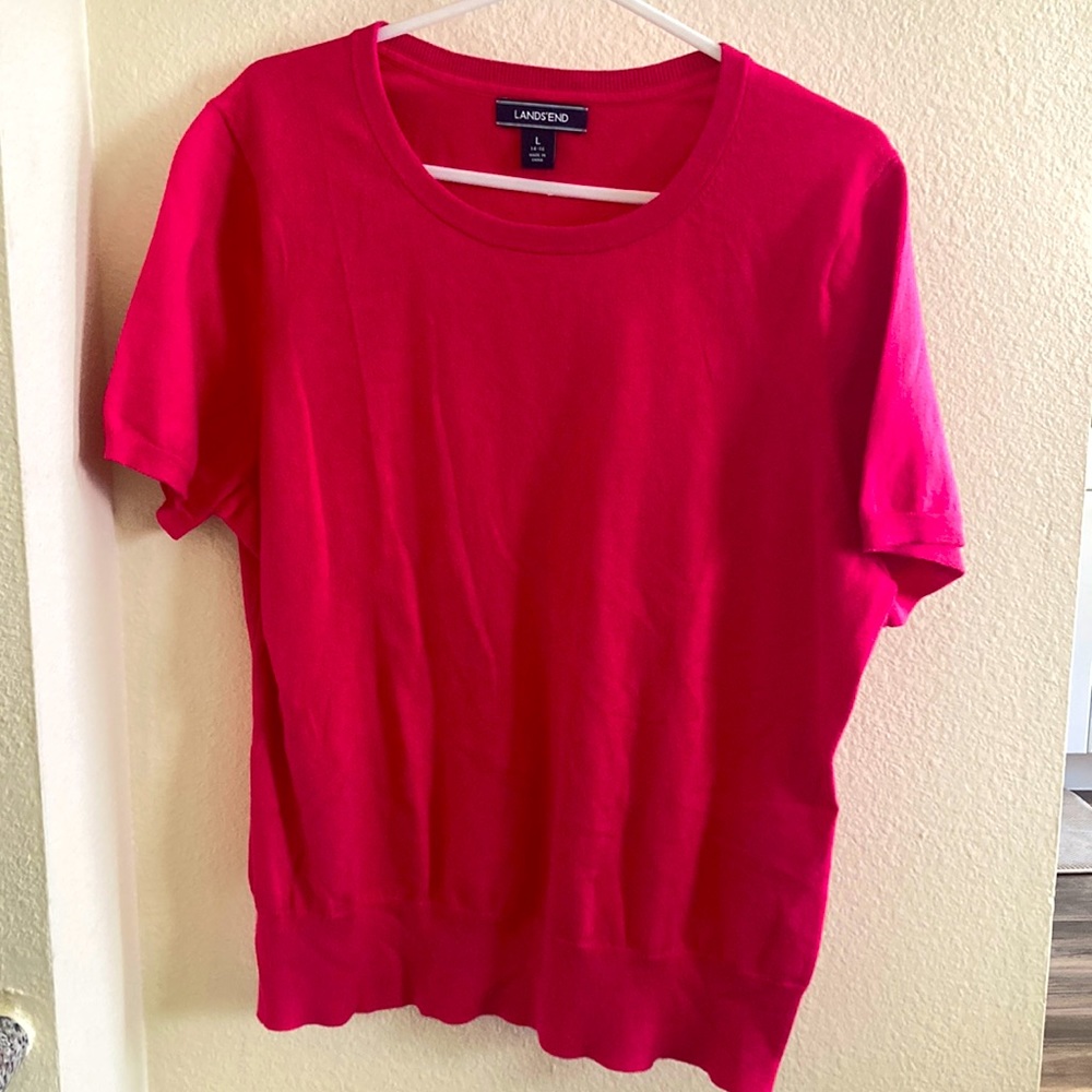 Land’s End pink blouse size large